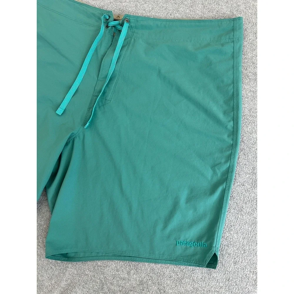 Patagonia Mens Board Shorts 40 Teal Green Light Variable Surf Swim Travel86690